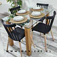 Comedor Rectangular Vidrio 4 Sillas Windsor – Mesa 80x75cm - Miniatura 1