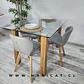 Comedor Rectangular Vidrio 4 Sillas Tulip – Mesa 80x75cm - Miniatura 1