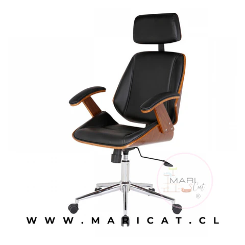 Silla Varen Ecocuero y madera-Oficina Escritorio Ejecutiva 
