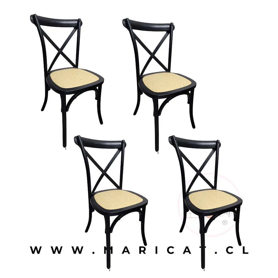 Packs 4 Silla Crossback de Madera Rattan- comedor terraza living eventos 14