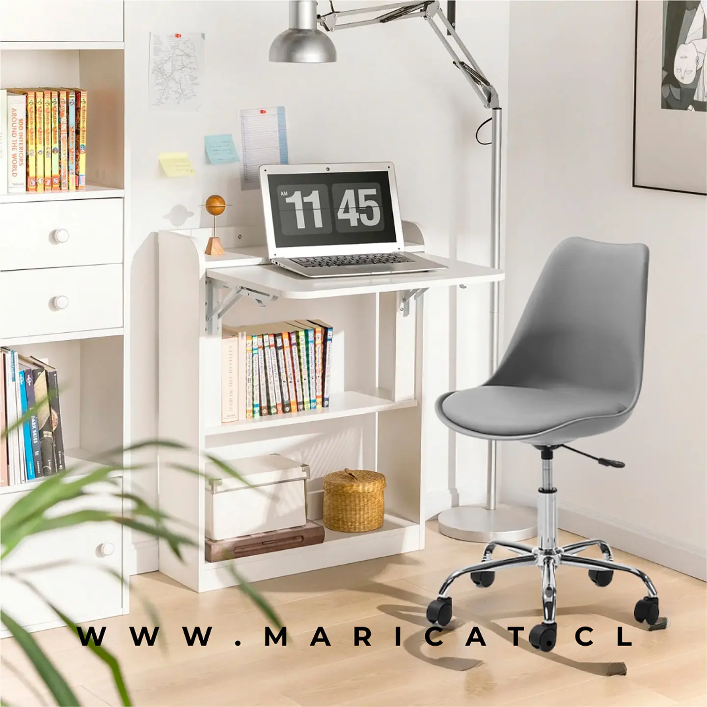 Escritorio Multifuncional MDF Blanco – con Cajón y Repisa 1