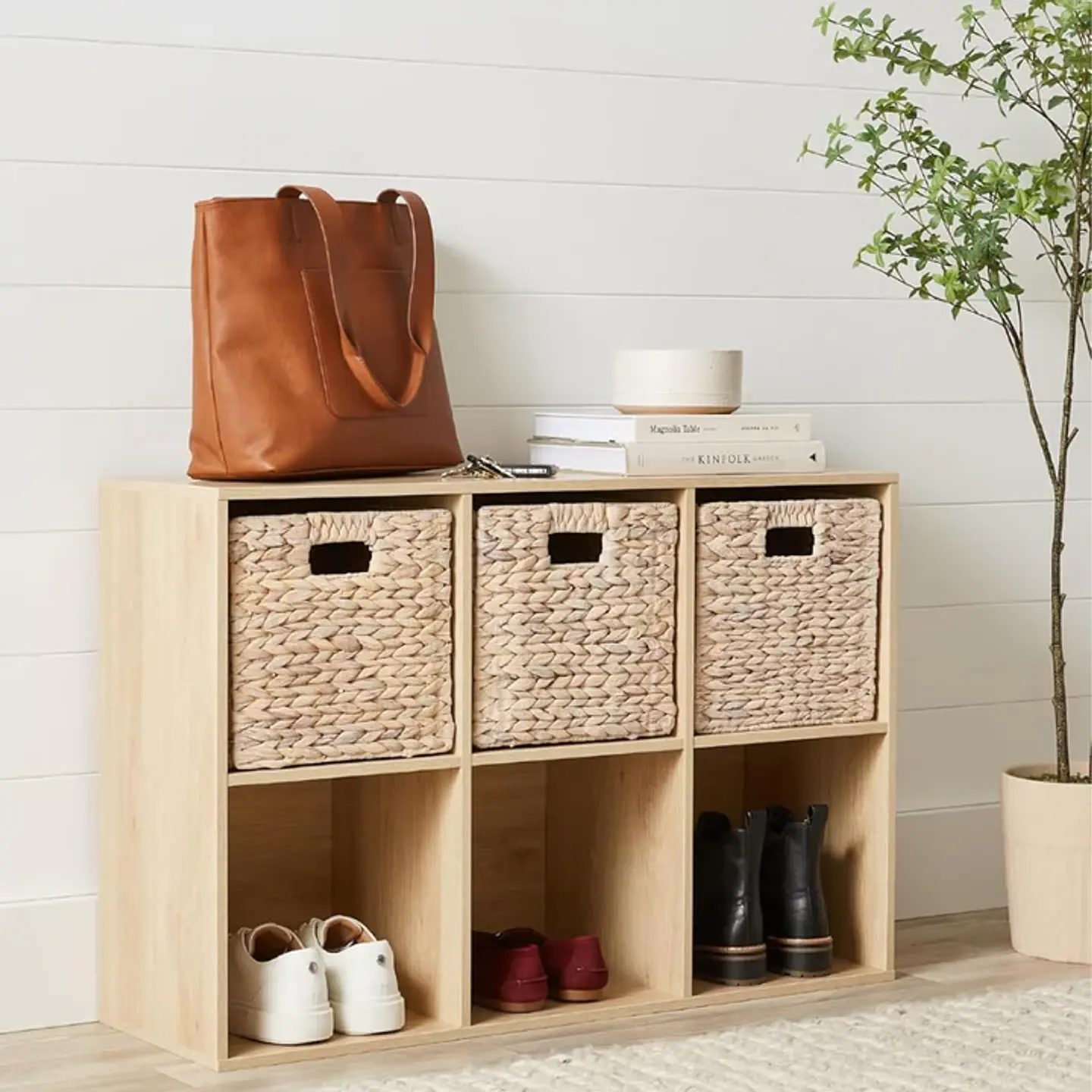 Estante Multiuso con Canastos MDF Estilo Nórdico 4