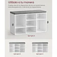 Zapatero Banqueta Acolchada MDF Blanco- Recibidor Dormitorio multiuso - Miniatura 3