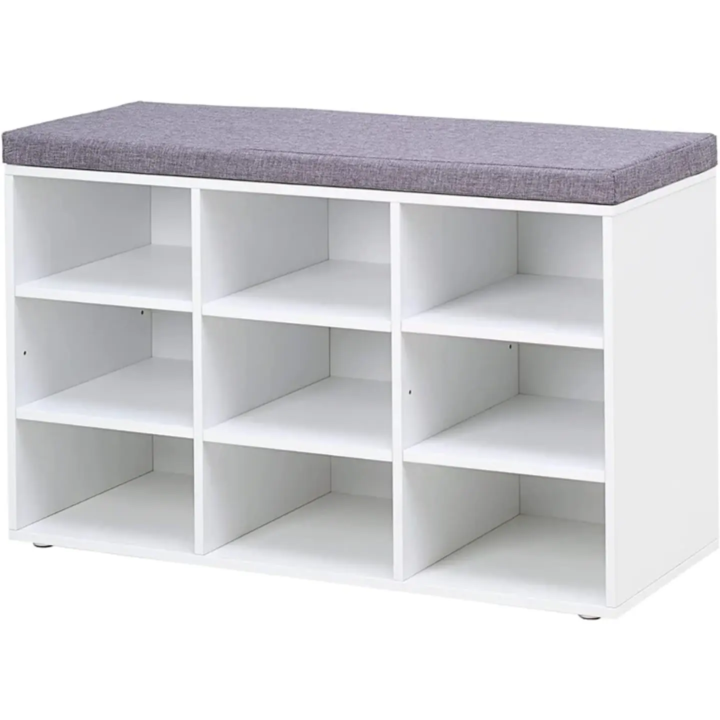 Zapatero Banqueta Acolchada MDF Blanco- Recibidor Dormitorio multiuso 2