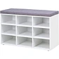 Zapatero Banqueta Acolchada MDF Blanco- Recibidor Dormitorio multiuso - Miniatura 2