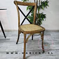 Pack 4 Sillas Crossback Madera Rattan Metal / Restaur - Miniatura 1