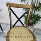 Pack 4 Sillas Crossback Madera Rattan Metal / Restaur - Miniatura 2
