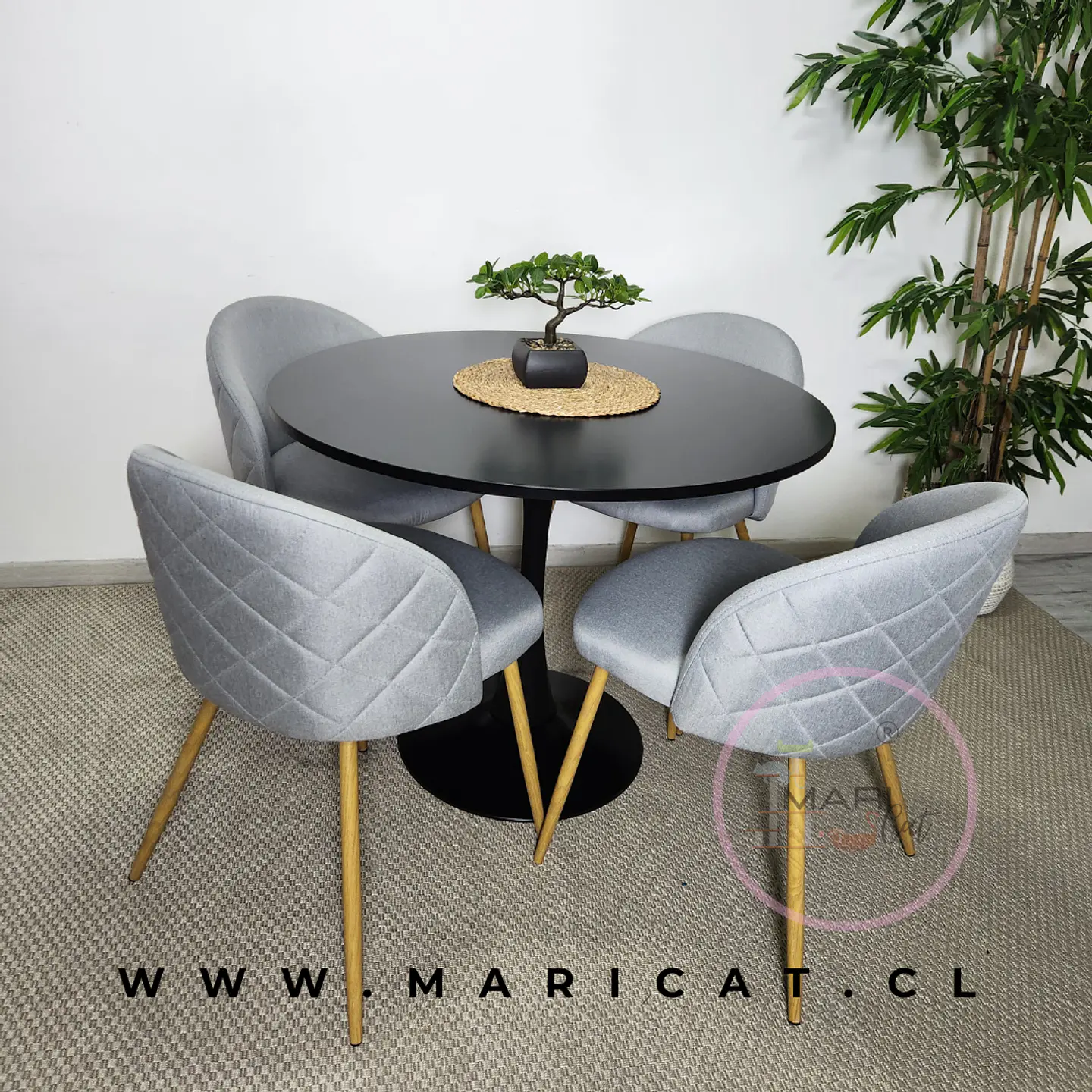 Mesa Tulip + Silla Kana Lino Wood 2