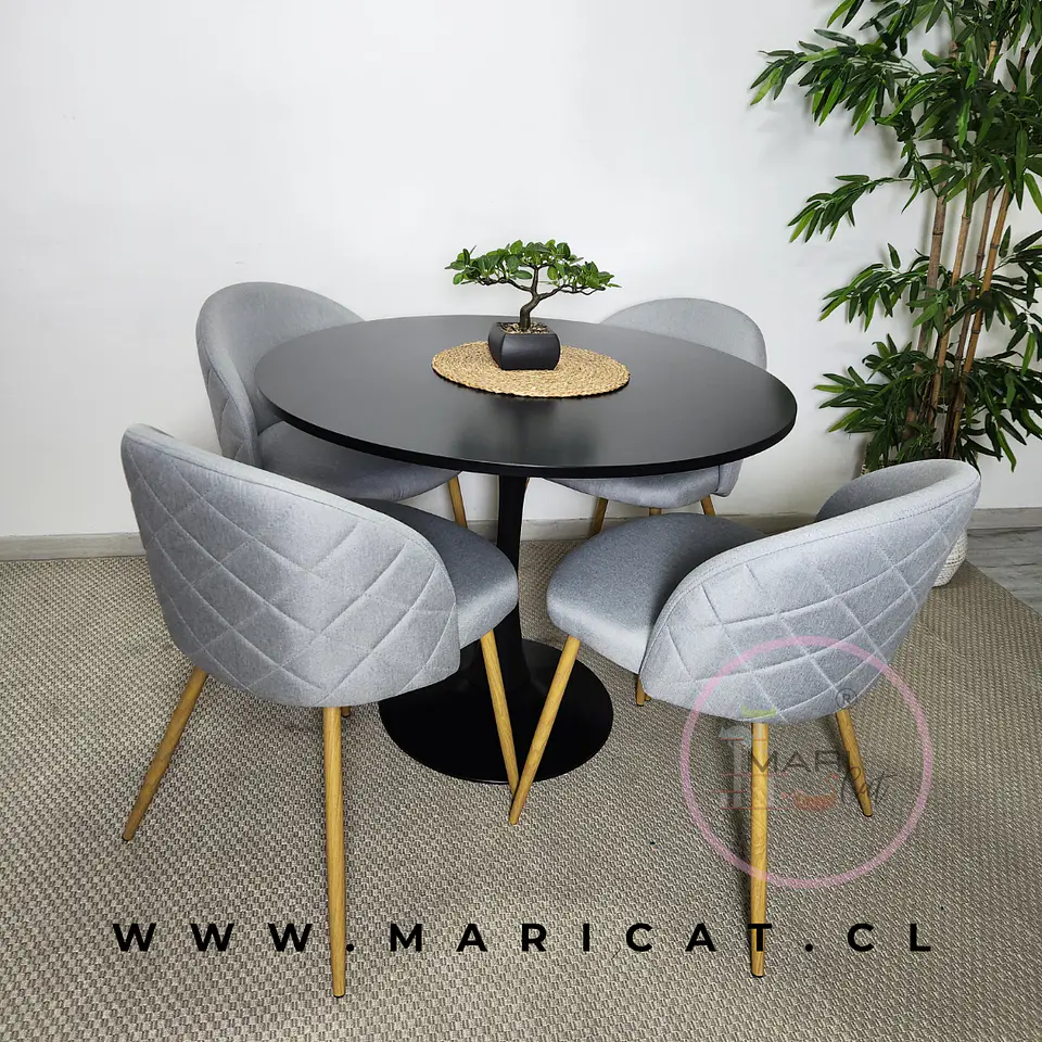 Mesa Tulip + Silla Kana Lino Wood 2