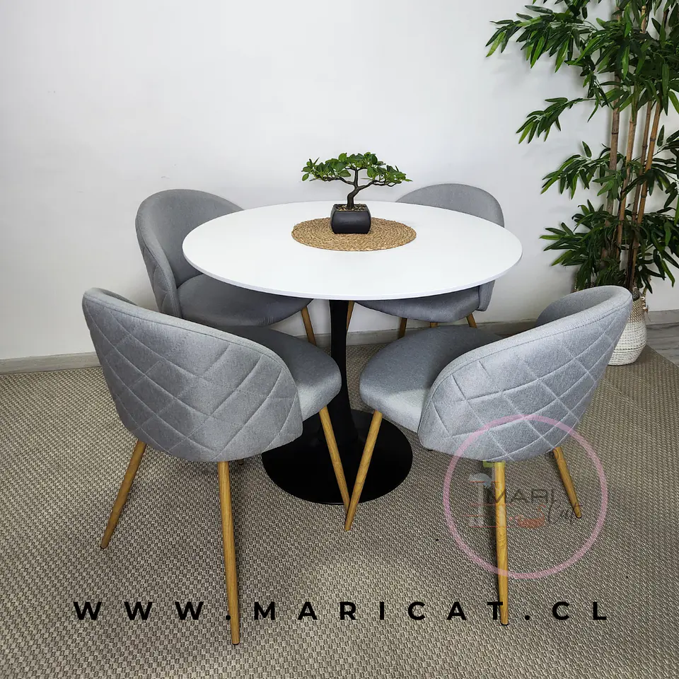 Mesa Tulip + Silla Kana Lino Wood 3