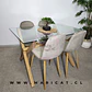 Comedor Rectangular Vidrio 4 Sillas Crossback – Mesa 130x80cm - Miniatura 2