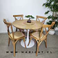 Mesa Tulip Wood Redonda  Melamina +4 Sillas Crossback Rattan - Comedor 100cm - Miniatura 1