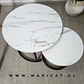 Mesa de Centro Anidada Mut de MDF Efecto Mármol con Base de Hierro – Set 2 Piezas - Miniatura 3