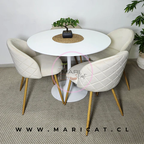 Mesa Tulip + Silla Velvet Felpa Wood