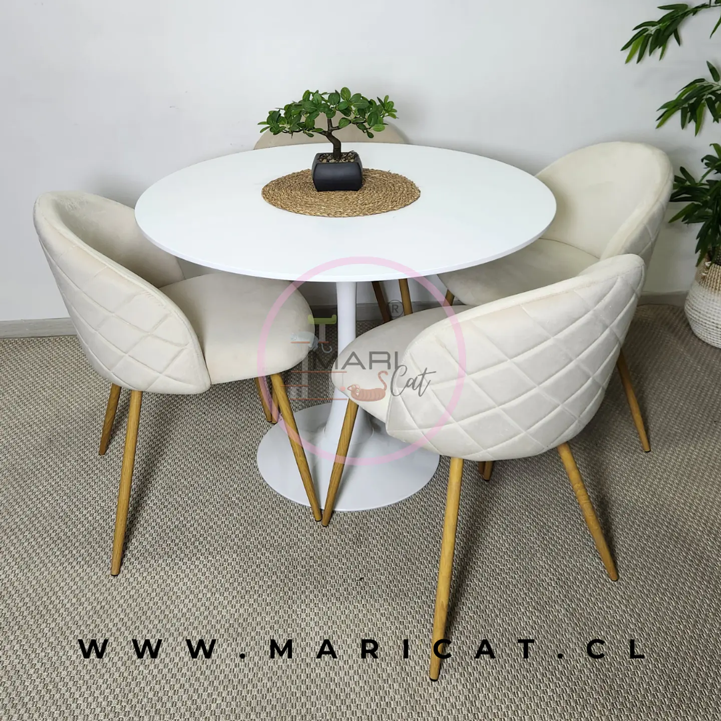 Mesa Tulip + Silla Velvet Felpa Wood 1
