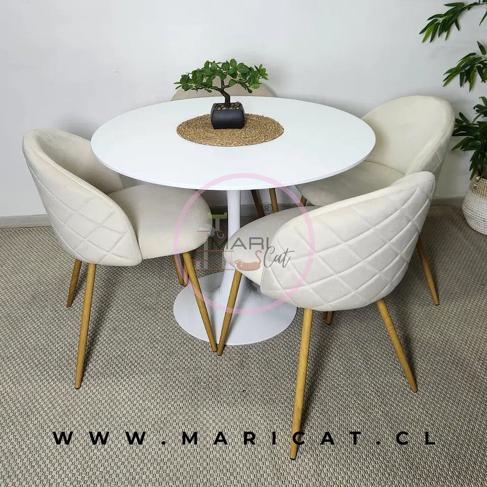 Mesa Tulip + Silla Velvet Felpa Wood 1