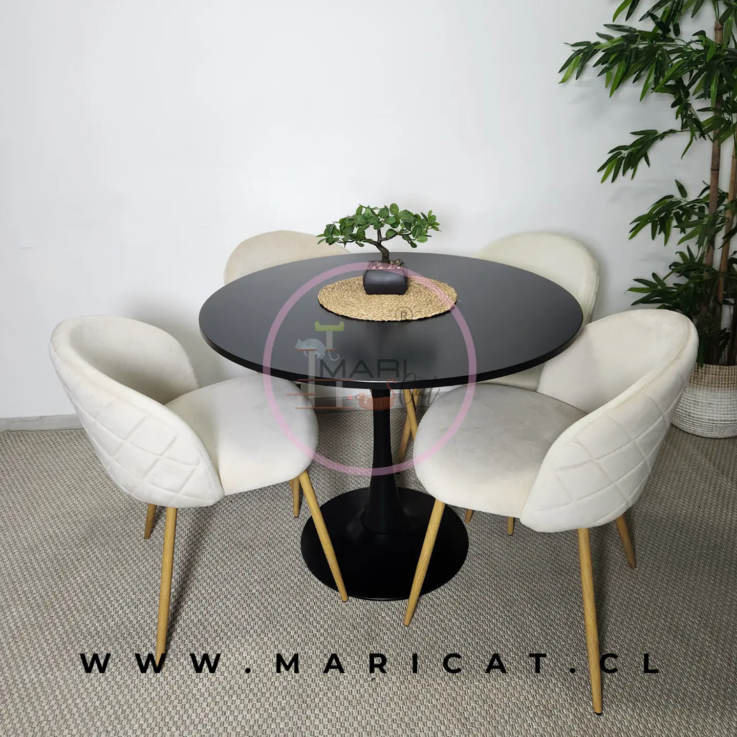 Mesa Tulip + Silla Velvet Felpa Wood 3