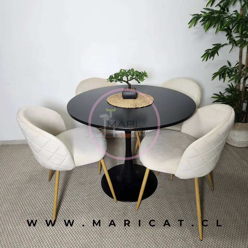 Mesa Tulip + Silla Velvet Felpa Wood 3
