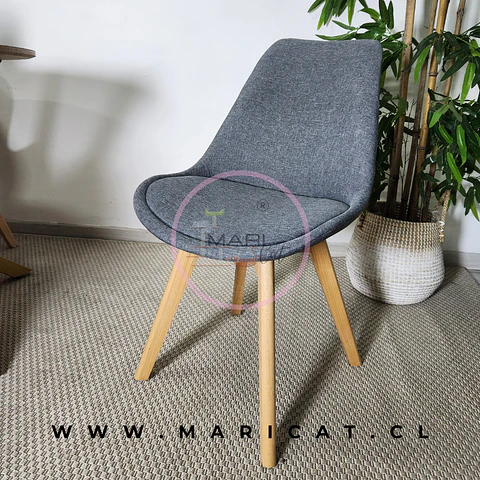 Silla Tulip Lino Gris