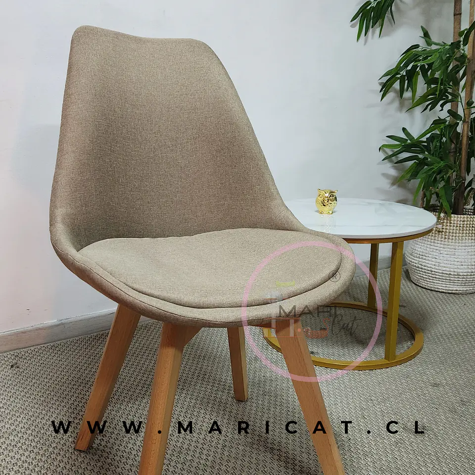 Silla Tulip Lino Gris 3