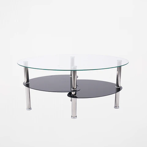Mesa Ovalada de Vidrio Silver
