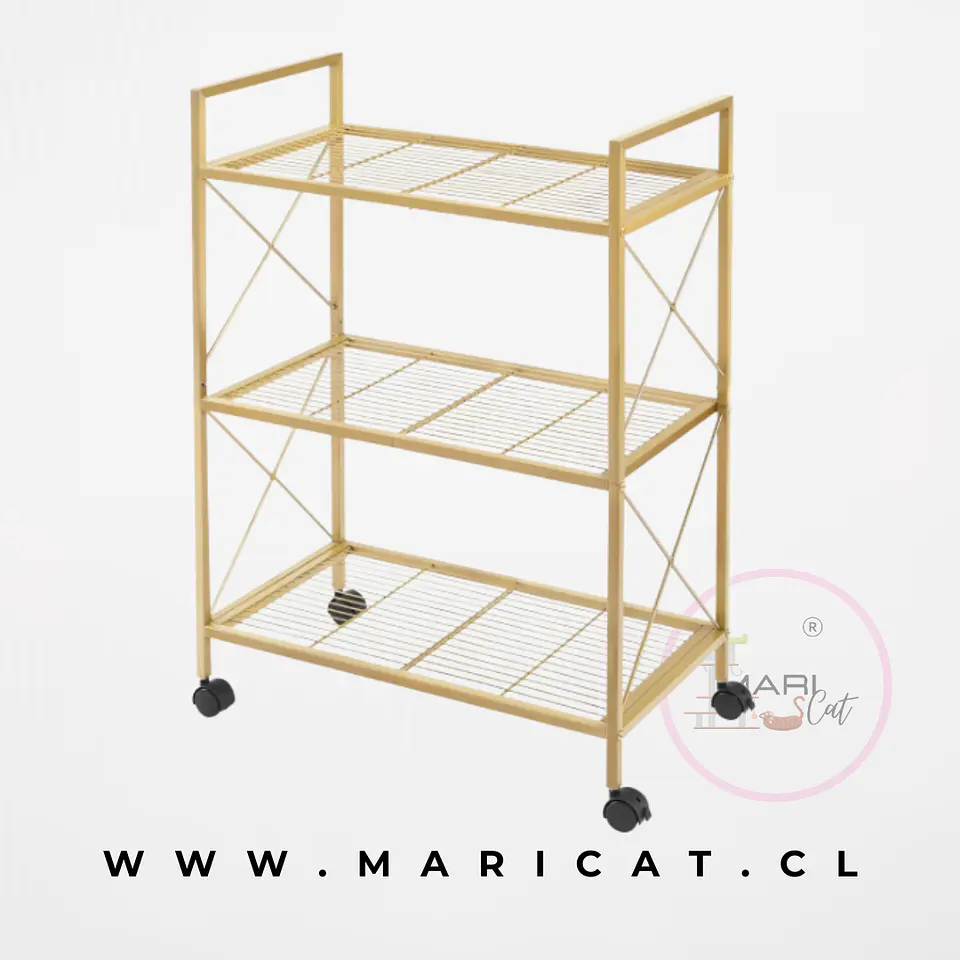 Carro Organizador Metal Dorado – Cocina o Baño 1