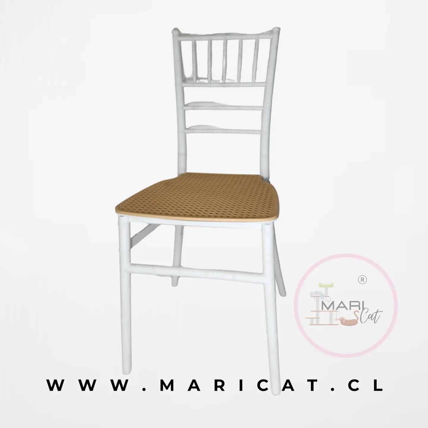 Silla Chiavari con Rattan Polipropileno apilable 1