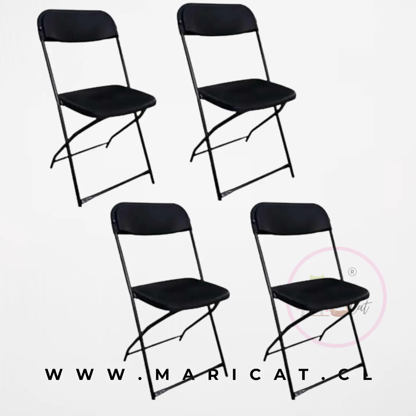 Pack Silla Plegable Negro Metal 1
