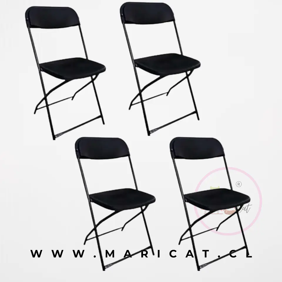 Pack Silla Plegable Negro Metal 1