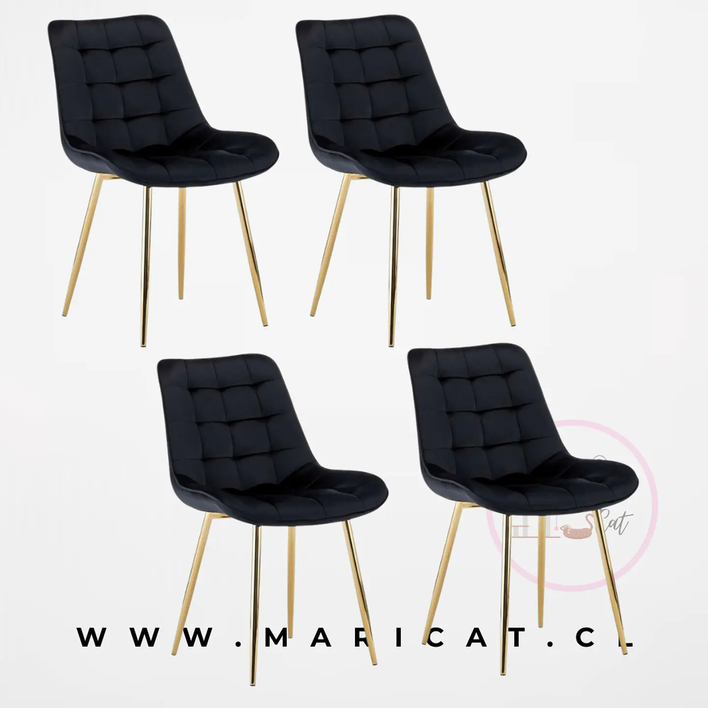 Pack Silla Macrot Velvet Gold 2