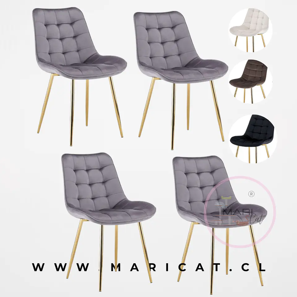 Pack Silla Macrot Velvet Gold 4