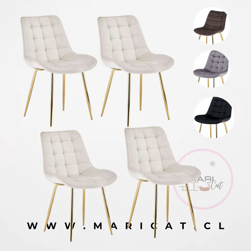 Pack Silla Macrot Velvet Gold 1