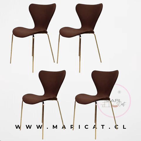 Silla Eames Velvet Dorado