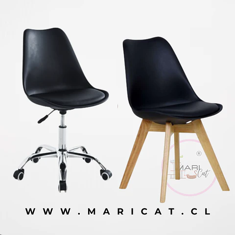 Silla Tulip Eco Cuero Blanco