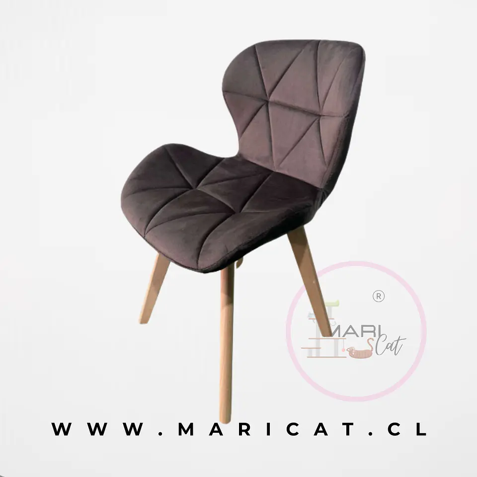 Silla Mariposa de Velvet con Base de Madera de Haya  12