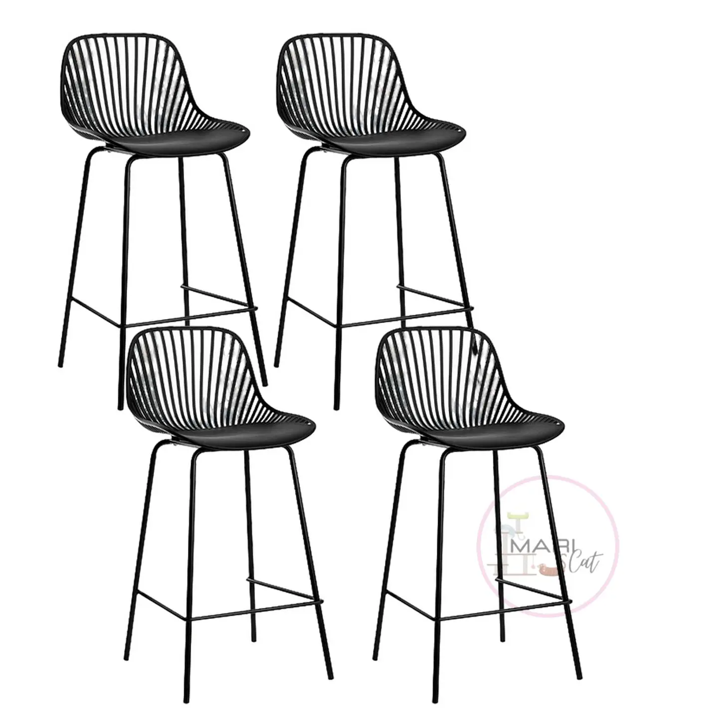 Pack 4 Taburete Bar Clayton Tropea Polipropileno Negro- Cocina Restaurant terraza 2