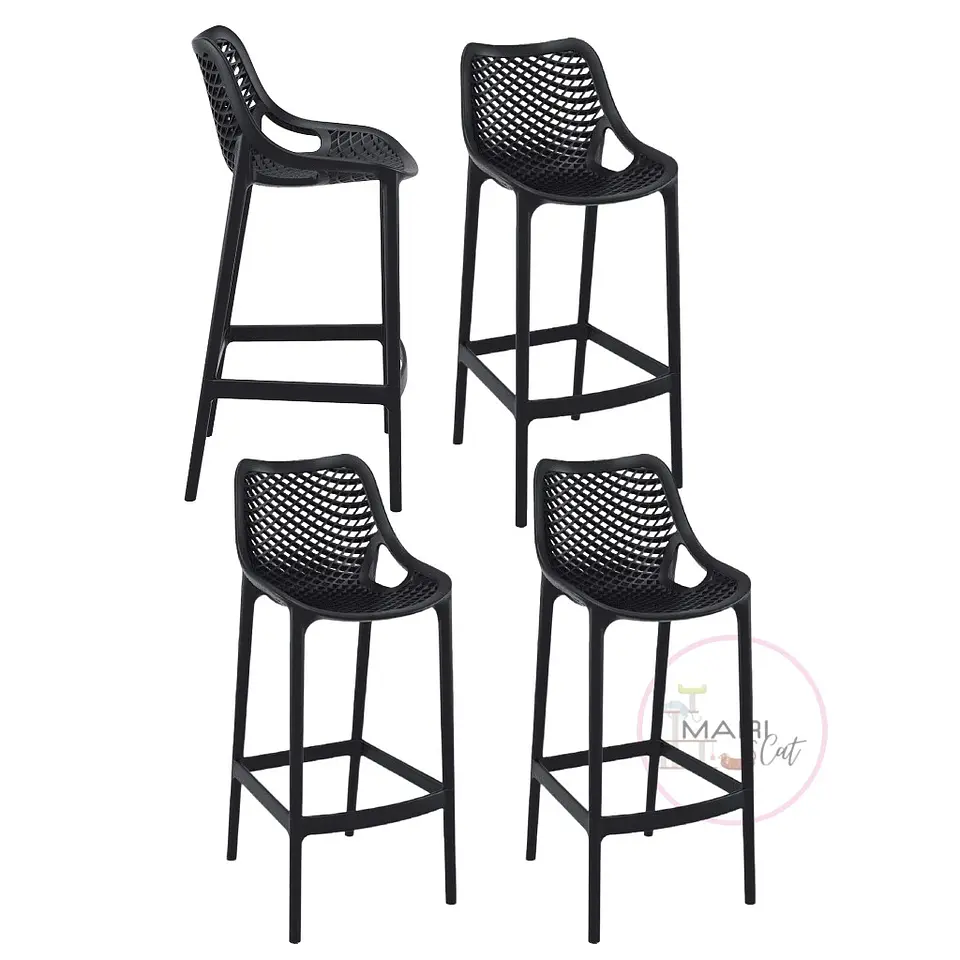 Pack 4 Taburetes Bar Stool Berlin Apilables de polipropileno- Cocina restaurant terraza 2