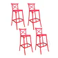Pack 4 Taburete Bar Danubio Polipropileno Rojo-Cocina Restaurant terraza - Miniatura 2
