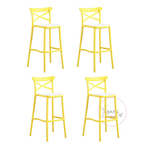 Taburete Bar Alto Danubio Polipropileno Amarillo 77cm