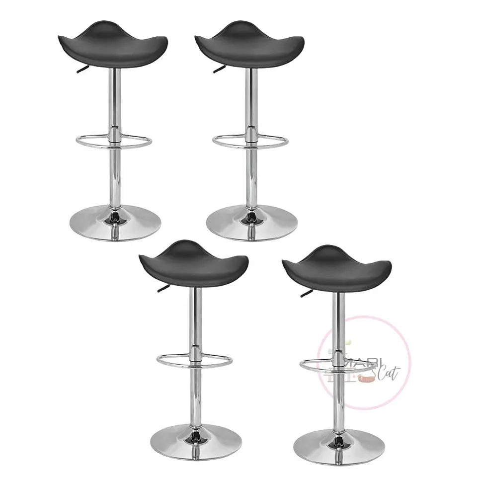 Pack 4 Taburete Bar Regulable Dandy Acolchado Negro- Cocina  2