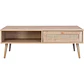 Mesa de Centro Radal con Cajón de Ratán – Madera Natural MDF  - Miniatura 2