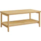 Mesa de Centro Rectangular de MDF con Detalles en Ratán – Madera Natural - Miniatura 2