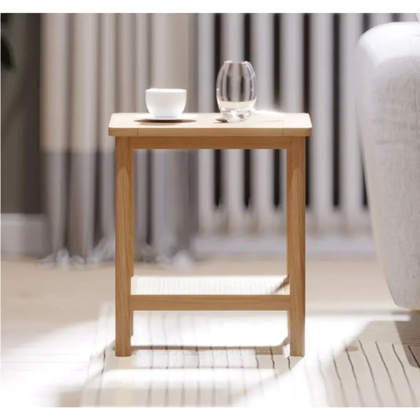Mesa Ari Lateral o Velador MDF Rattan - dormitorio living lectura 2