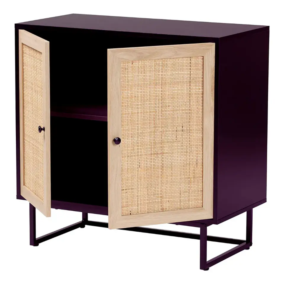 Buffet Aparador Rattan Negro Alvikc 3