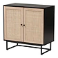 Buffet Aparador Rattan Negro Alvikc - Miniatura 2