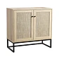 Buffet Aparador Rattan Negro Fitjar - Miniatura 1