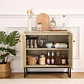 Buffet Aparador Rattan Negro Fitjar - Miniatura 2