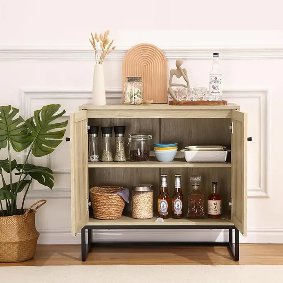 Buffet Aparador Rattan Negro Fitjar 2