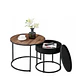 Mesa de Centro Anidada Wood Metal con Cajón – Set 2 Piezas - Miniatura 3
