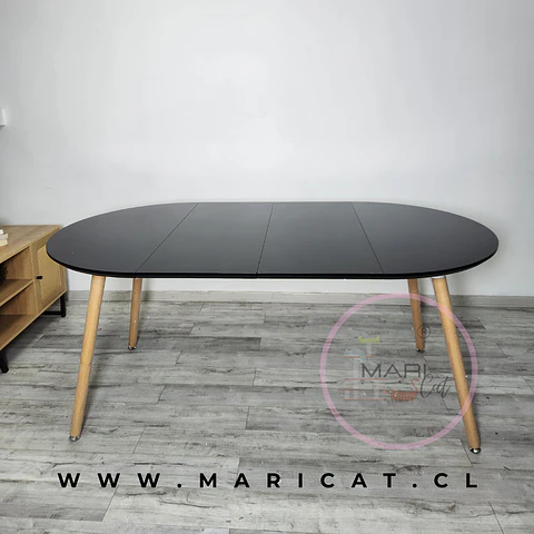 Mesa Expandible Rectangular tres en uno Black MDF Black de comedor o reunion